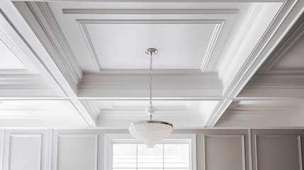 Create a statement ceiling with unique molding or trim