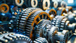 Detailed view of industrial gears and machinery, highlighting the intricacy of mechanical engineering