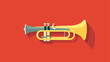 Trumpet or horn flat icon with long shadow flat vector