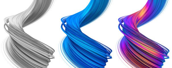 Poster - Set of abstract colorful shapes, 3d render