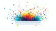 Party Popper with confetti explosion flat vector