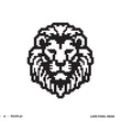 Pixel style art lion head. Vector illustration