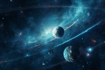 Wall Mural - outer space scene with planets and galaxies