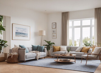 Cozy living room interior with plush seating