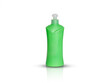 Green Plastic Bottle With White Cap, Isolated On White Background