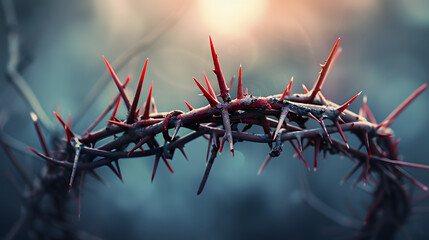 Wall Mural - Crown of thorns on blurred background