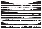 Fototapeta Młodzieżowe - Set of forest isolated silhouettes