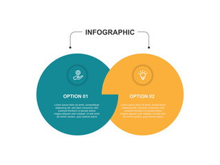 Poster - Infographic template vector element with two step process or option
