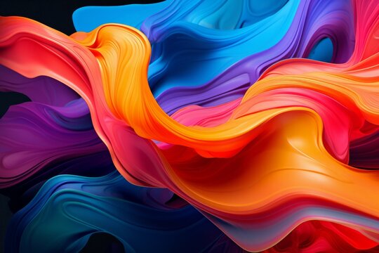 Abstract art piece with flowing lines and vibrant colors