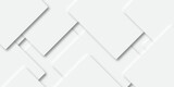 Fototapeta Przestrzenne - Abstract gray geometric modern square background Neomorphs design. rectangle shape overlaps design abstract Minimal style white neomorphism website banner, Vector business presentation background.
