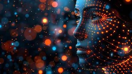 Poster - Communication network and AI (Artificial Intelligence) concept.
