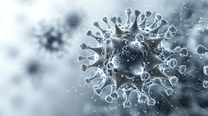 Aufkleber - A polygonal force field shields the user from viruses on a light background. Monochrome shield from virus, silhouette bubble.