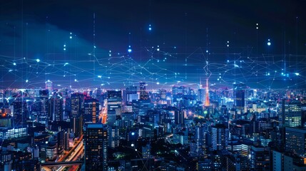 Poster - 5G. IoT (Internet of Things). Telecommunication concept for smart cities.