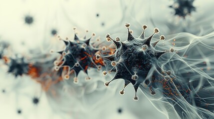 Aufkleber - An abstract polygonal force field protects an individual from viruses. Monochrome shield from viruses with silhouette bubble.
