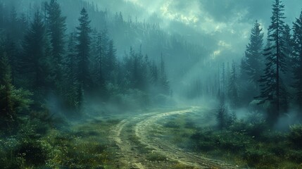 Poster - Drive through the forest