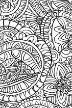 This Detailed Abstract Pattern Offers An Ornate Design Filled With Various Shapes And Forms, Coloringpage