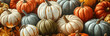 Autumn's Bountiful Harvest: Colorful Pumpkin, a Symbol of Healthy Deliciousness, on a Vibrant Organic Thanksgiving Background