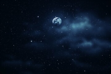 Wall Mural - a starry night sky with a full moon