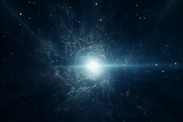  A wide angle shot of a distant galaxy, with a bright star visible in the center