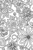 Fototapeta Kwiaty - Beautiful detailed floral patterns with various blooms and leaves ideal for coloring and craft projects
