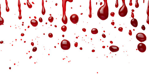 Wall Mural -  Dripping blood isolated on transparent background