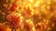 Flowers Bathed in Golden Light A Symphony of Warm Hues in Macro Photography