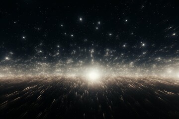 Wall Mural - a collection of star flares on black background