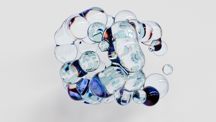 Poster - A 3D glass abstract form background, providing a modern and stylish visual element.