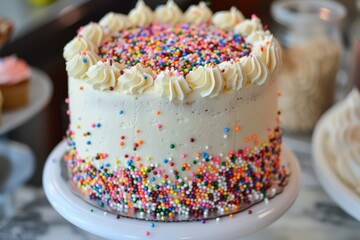 Wall Mural - Birthday Cake with Sprinkles