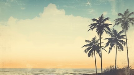 Poster - Vintage style tropical beach and summer background