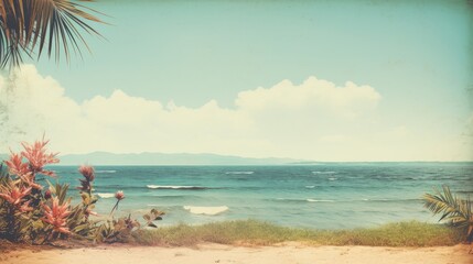 Poster - Vintage style tropical beach and summer background