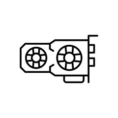 Poster - Graphic card outline icons, minimalist vector illustration ,simple transparent graphic element .Isolated on white background