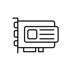 Poster - Graphic card outline icons, minimalist vector illustration ,simple transparent graphic element .Isolated on white background