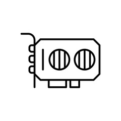 Poster - Graphic card outline icons, minimalist vector illustration ,simple transparent graphic element .Isolated on white background