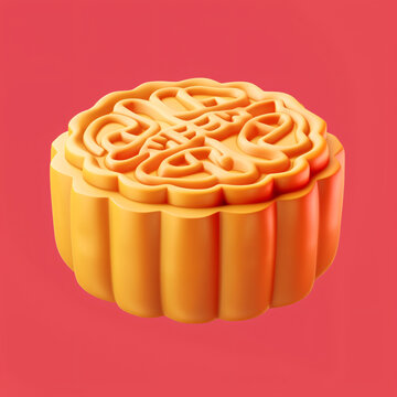 Mid-Autumn Festival mooncakes, traditional festival food 3d rendering