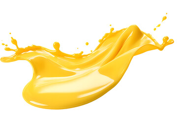 Wall Mural - Melted yellow cheese isolated on transparent background. Cheese splash
