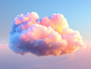 3d fluffy cloud cartoon style pattern, clouds 3D rendering