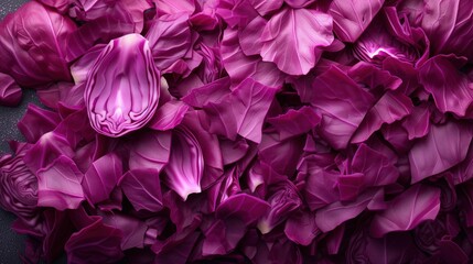  sliced red cabbage leaves food background