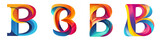 Letter B with colorful gradients, Logo design, alphabet, isolated on a transparent background