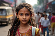 girl Indian Beautiful in her teens or younger talking head shoulders shot bokeh out of focus background on a cosmopolitan western street vox pop website review or questionnaire candid photo