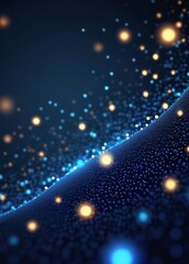 Poster - Dark blue and glow particle abstract background