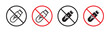 USB Storage Devices Prohibition Vector Icon Set. Flash Drive Usage Ban vector symbol for UI design.