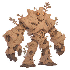 Wall Mural - illustration of a giant golem monster standing