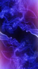 Wall Mural - vertical mystical blue and purple smoke diagonal 4k loop features blue and purple hued smoke crawlin