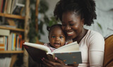 Fototapeta Sport - African Mother Enjoying Reading Time with Toddler