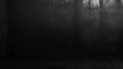 Wall Mural - black background or luxury gray background abstract white corner light and vintage grunge texture, b