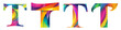 Letter T with colorful gradients, Logo design, alphabet, isolated on a transparent background