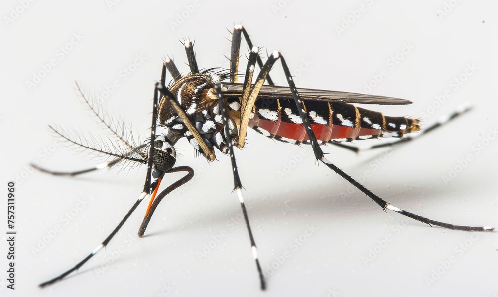 Aedes albopictus known as the tiger mosquito, is common in Asia Stock ...