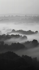 Canvas Print - fog over the mountains