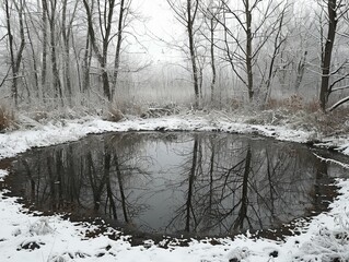 Canvas Print - tree in the snow